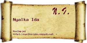 Nyalka Ida névjegykártya
